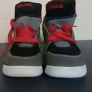 Grey and Red SHAQ Sneakers